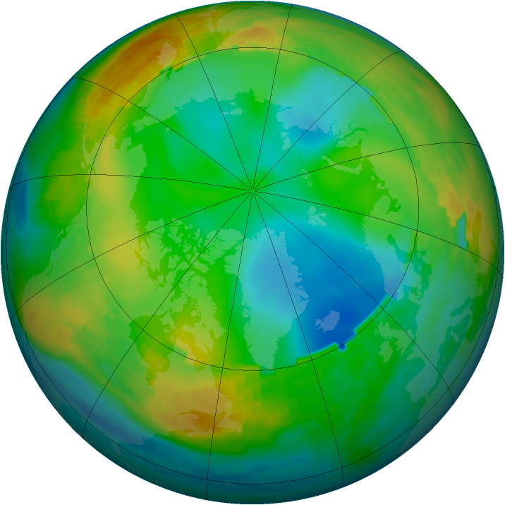 Arctic ozone map for 26 December 1988